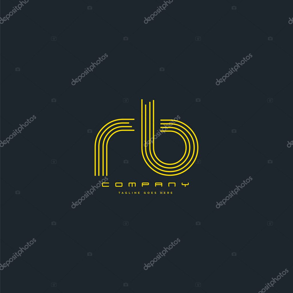 Rb  joint  letters logo, business card template, Vector