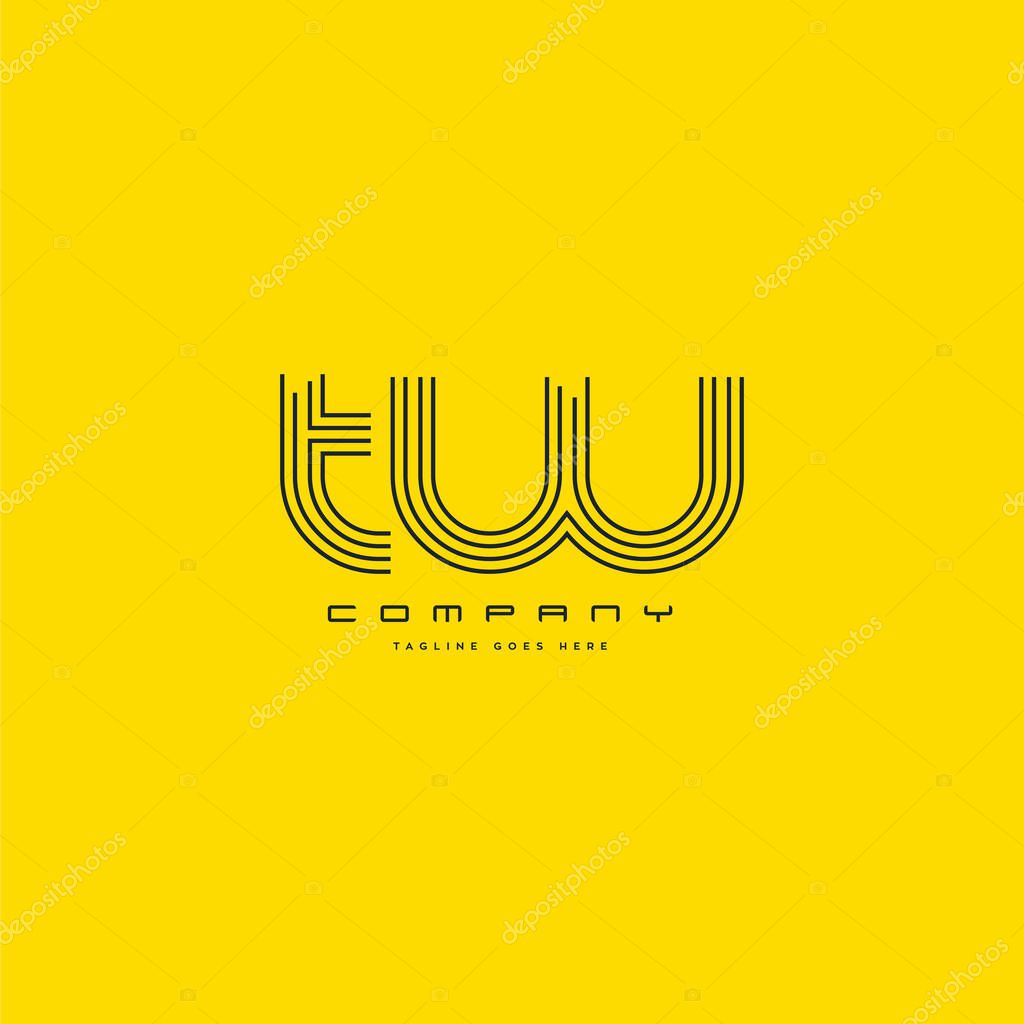 Letters logo Tw, template for business card