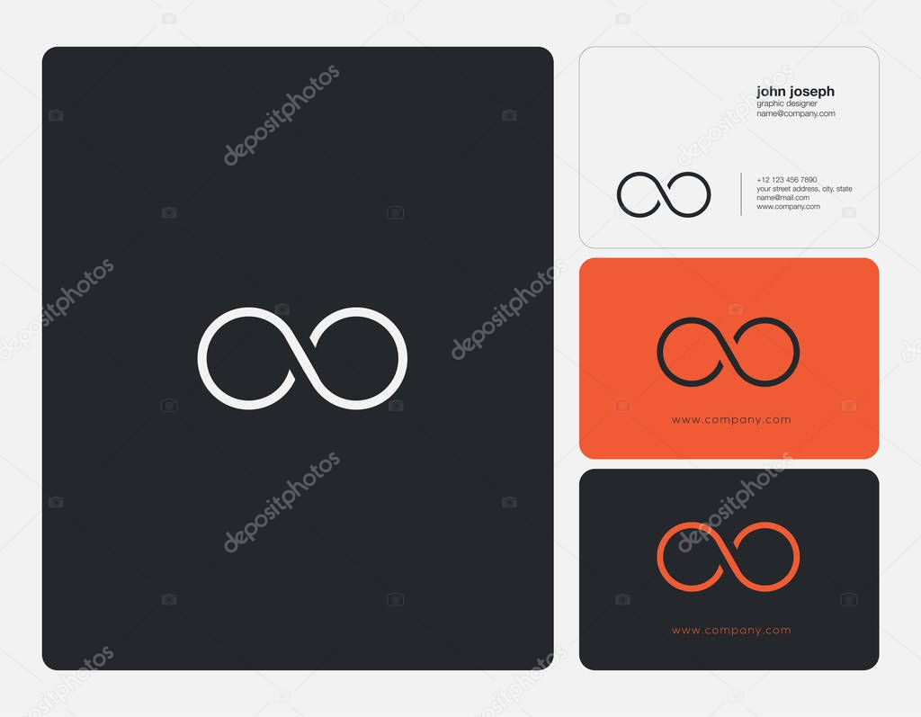 oo  Letters Logo, Business Cards Template, Vector