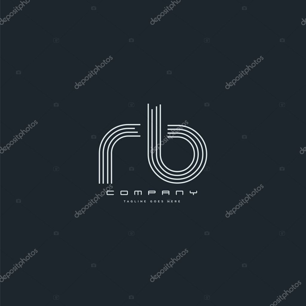 Rb  joint  letters logo, business card template, Vector