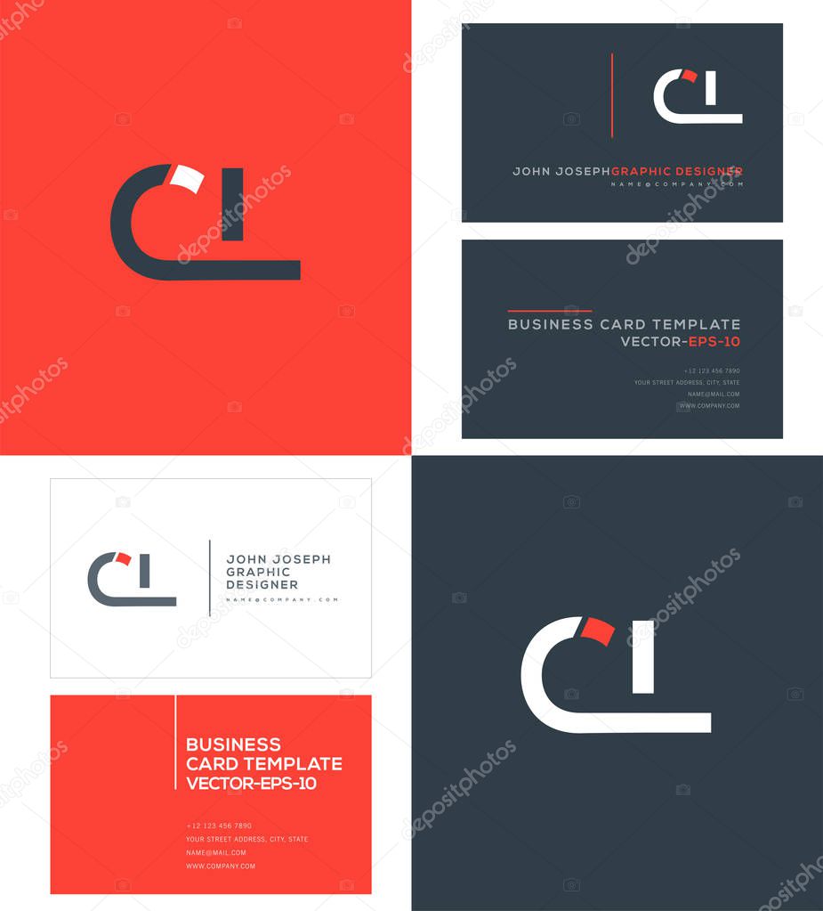 Logo joint Cl for Business Card Template, Vector