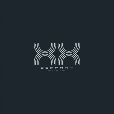 Xx harf Logo, kartvizit şablonu, vektör hat