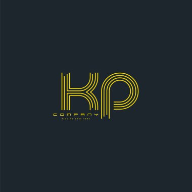  KP ortak harf logo, kartvizit şablonu, vektör