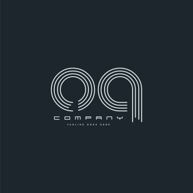 Ortak Oq harf Logo, kartvizit şablonu, vektör