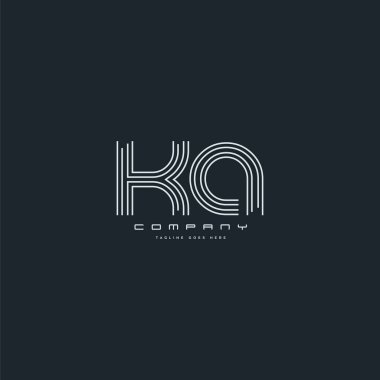 ka ortak harf logo, kartvizit şablonu, vektör