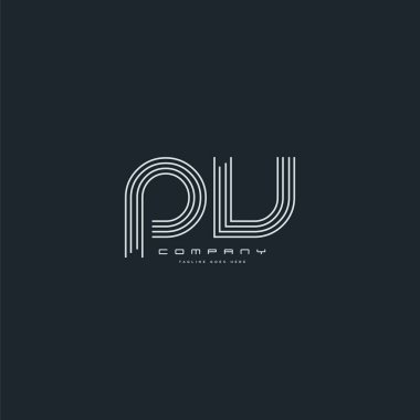Ortak Pv harf Logo, kartvizit şablonu, vektör