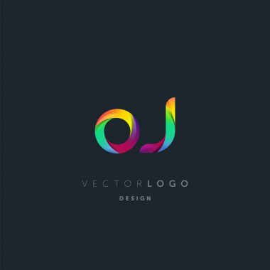 Degrade Oj harf Logo, kartvizit şablonu, vektör