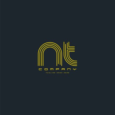 Ortak Nt harf Logo, kartvizit şablonu, vektör