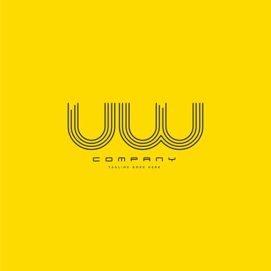 Logo, kartvizit şablonu, vektör UW ortak mektuplar