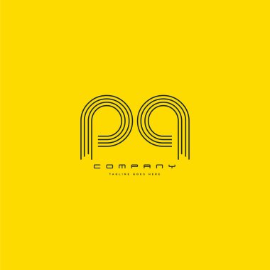 Ortak Pq harf Logo, kartvizit şablonu, vektör