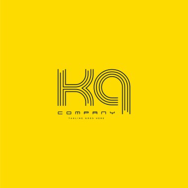 KQ ortak harf logo, kartvizit şablonu, vektör