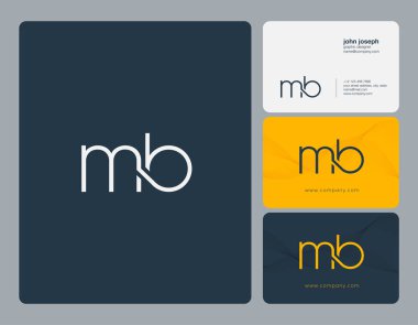 MB harf Logo, kartvizit şablonu, vektör