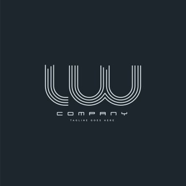 Ortak Lw harf Logo, kartvizit şablonu, vektör