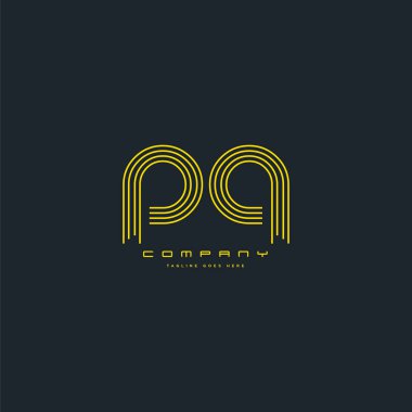 Ortak Pq harf Logo, kartvizit şablonu, vektör