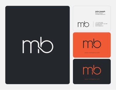 MB harf Logo, kartvizit şablonu, vektör