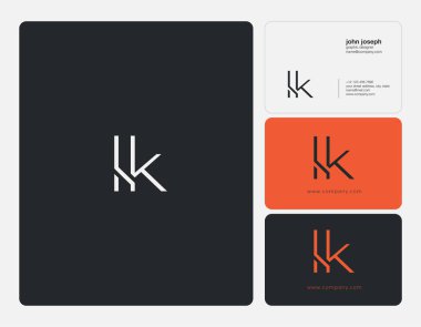Ortak Lk harf Logo, kartvizit şablonu, vektör