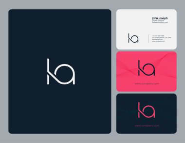 Ortak La harf Logo, kartvizit şablonu, vektör