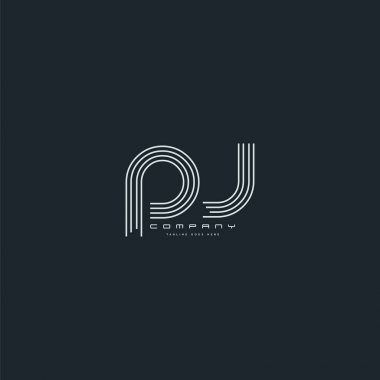 Ortak Pj harf Logo, kartvizit şablonu, vektör