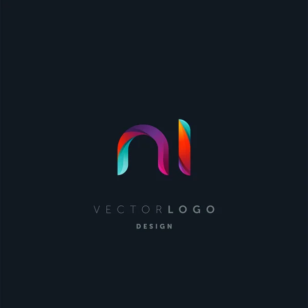 Gradiente Letras Logo Plantilla Tarjeta Visita Vector — Vector de stock