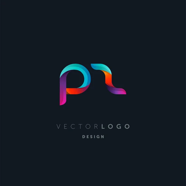 Gradient Lettres Logo Modèle Carte Visite Vecteur — Image vectorielle