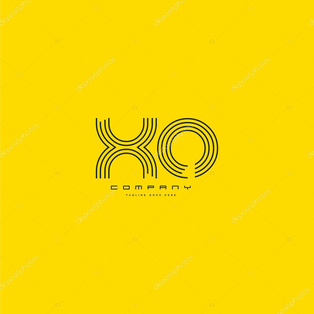 Line Xo Letters Logo, Business Card Template, Vector