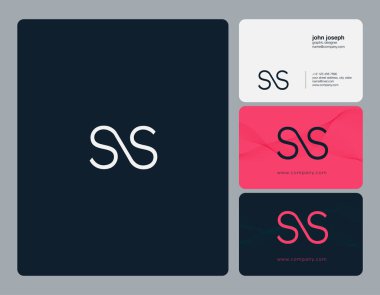 Ortak Ss harf Logo, kartvizit şablonu, vektör