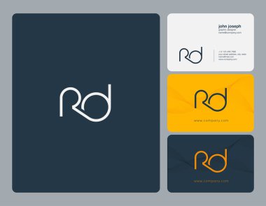 Ortak Rd harf Logo, kartvizit şablonu, vektör
