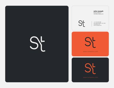 Ortak St harf Logo, kartvizit şablonu, vektör
