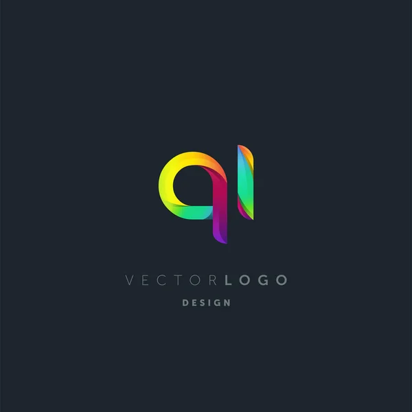 Logo Letras Degradado Plantilla Tarjeta Visita Vector — Vector de stock