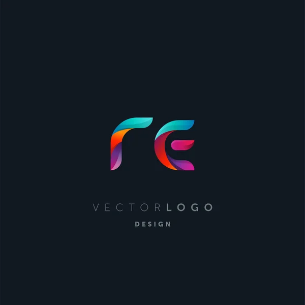 Gradient Buchstaben Logo Visitenkarten Vorlage Vektor — Stockvektor