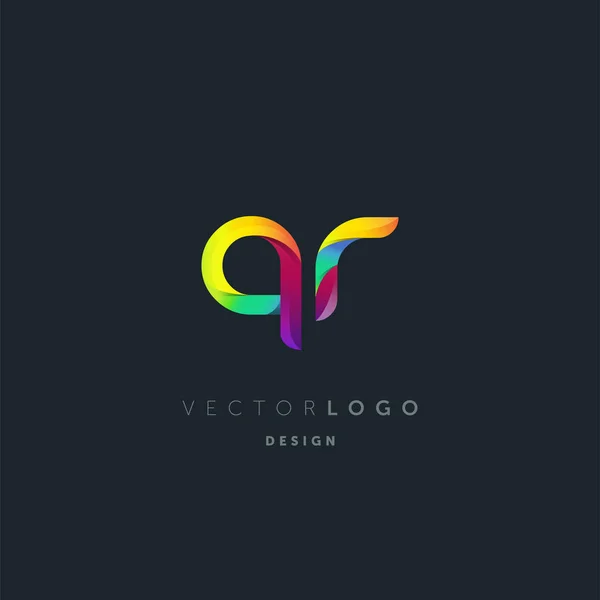 Gradiente Letras Logo Plantilla Tarjeta Visita Vector — Archivo Imágenes Vectoriales