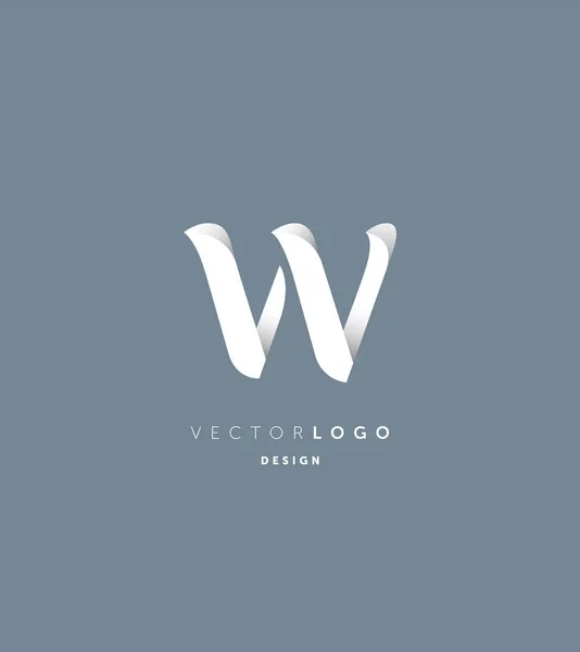 Fotin logotipo comum W — Vetor de Stock