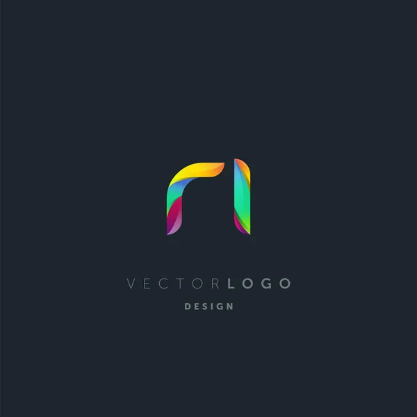 Logotipo Letras Gradient Modelo Cartão Visita Vetor — Vetor de Stock