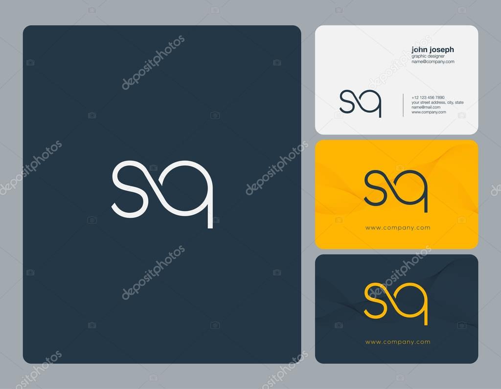 Joint Sq Letters Logo, Business Card Template, Vector