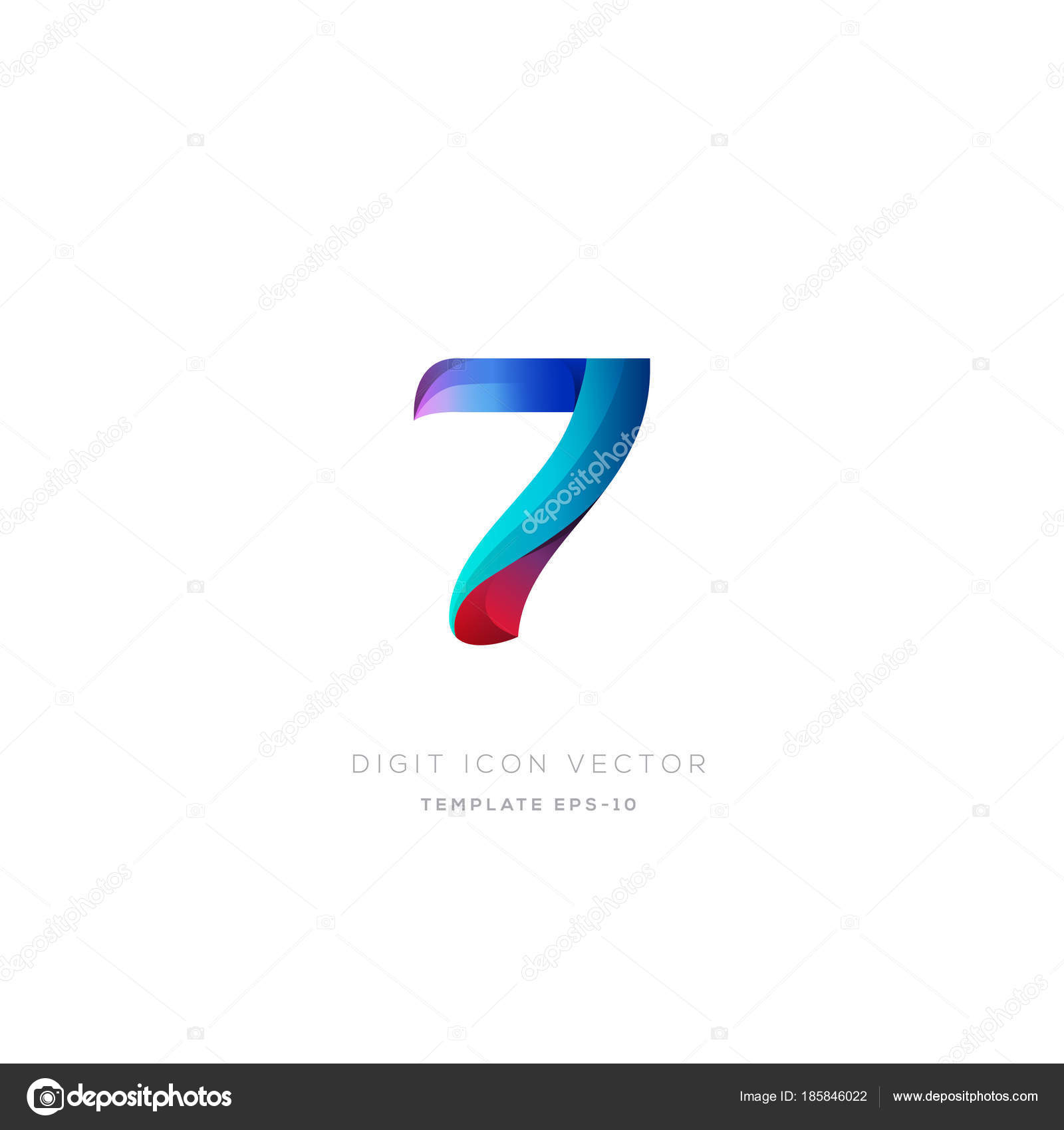 Digit Number Logo Icon Geometrical Corporate Identity Vector ...