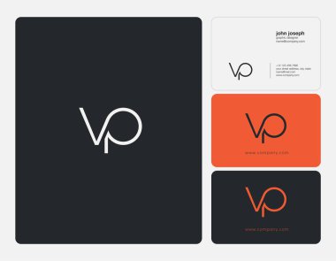 Joint Vp Letters Logo, Business Card Template, Vector clipart svg vector 