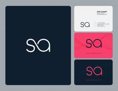 Ortak Sa Logo, kartvizit şablonu, vektör mektuplar