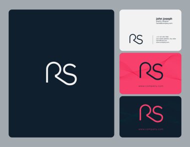 Ortak Rs harf Logo, kartvizit şablonu, vektör