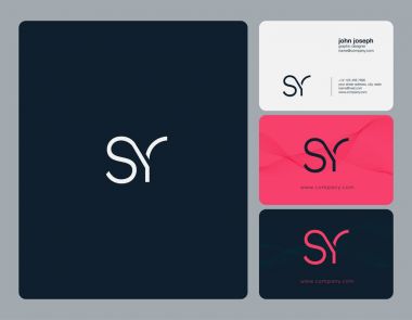 Ortak Sr harf Logo, kartvizit şablonu, vektör