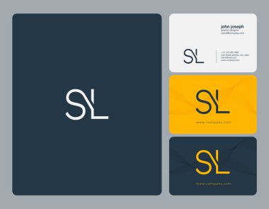 Ortak Sl harf Logo, kartvizit şablonu, vektör