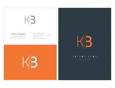 Ortak Kb harf Logo, kartvizit şablonu, vektör