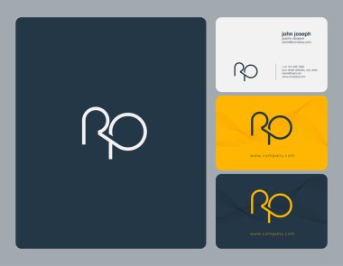 Ortak Rp harf Logo, kartvizit şablonu, vektör