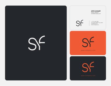 Ortak Sf harf Logo, kartvizit şablonu, vektör