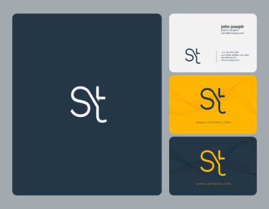 Ortak St harf Logo, kartvizit şablonu, vektör
