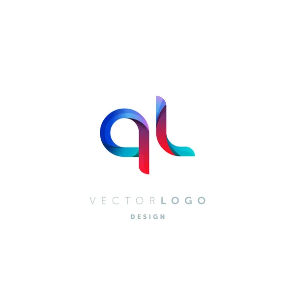 Logotipo Letras Gradiente Modelo Cartão Visita Vetor —  Vetores de Stock