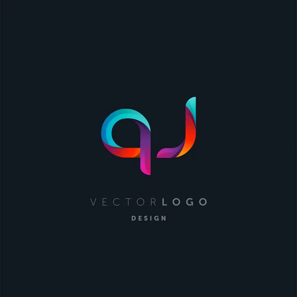 Gradiente Letras Logo Plantilla Tarjeta Visita Vector — Vector de stock