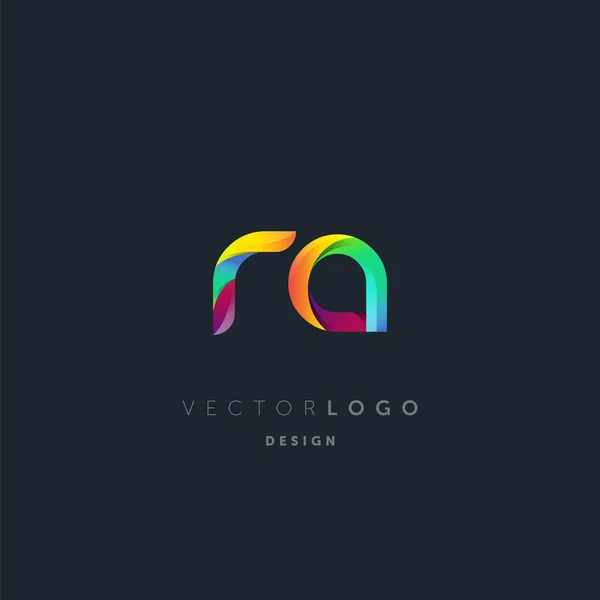 Gradiente Letras Logo Plantilla Tarjeta Visita Vector — Vector de stock