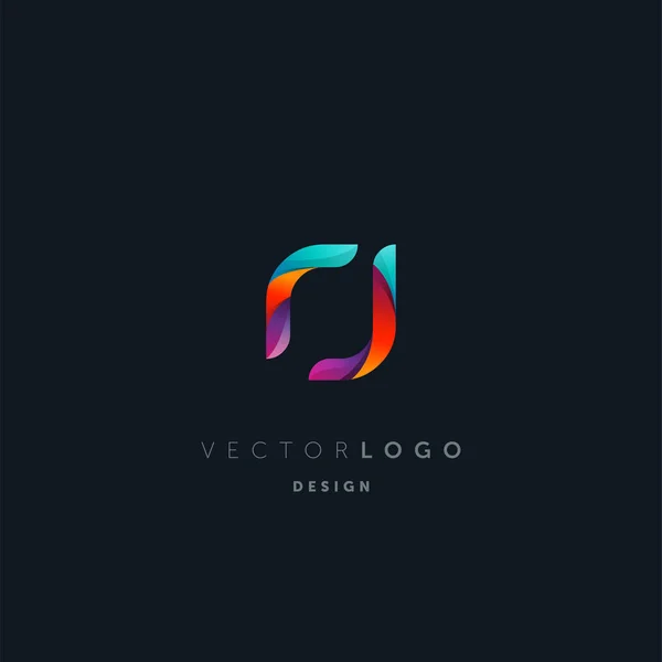 Gradient Letters Logo Business Card Template Vector — Stock Vector