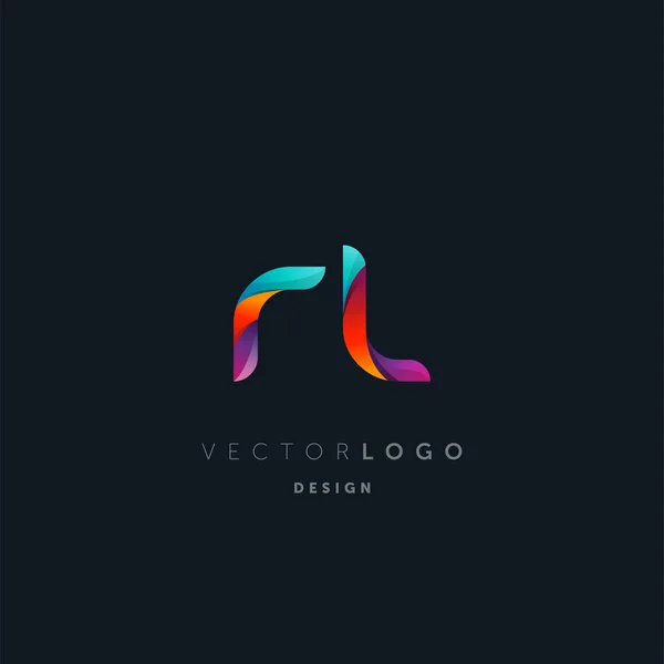 Logotipo Letras Gradiente Modelo Cartão Visita Vetor — Vetor de Stock