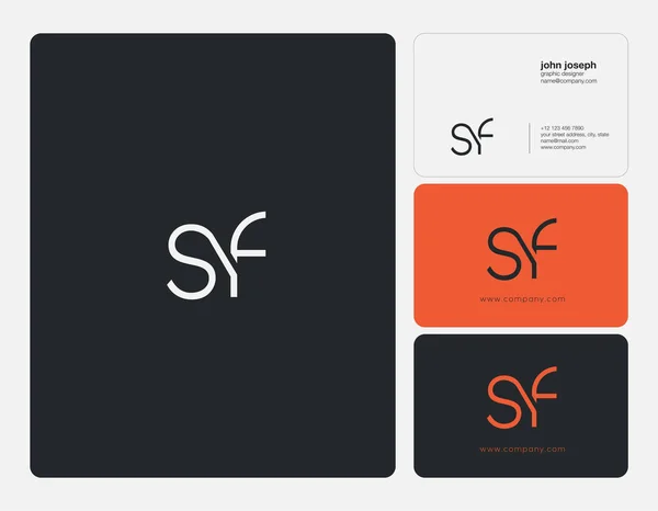 共同の の文字ロゴ 名刺テンプレート ベクトル — ストックベクタ